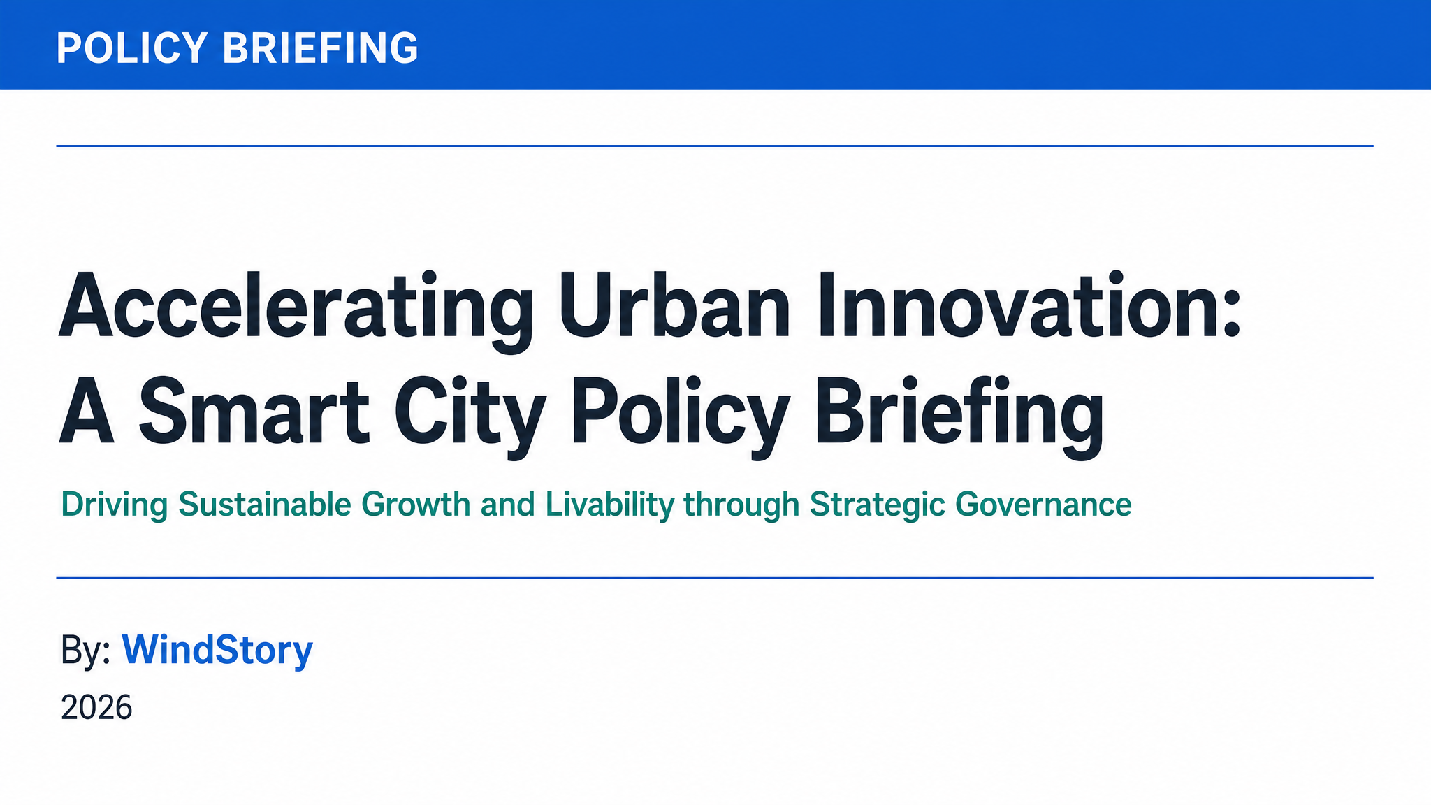 Accelerating Urban Innovation: A Smart City Policy Briefing