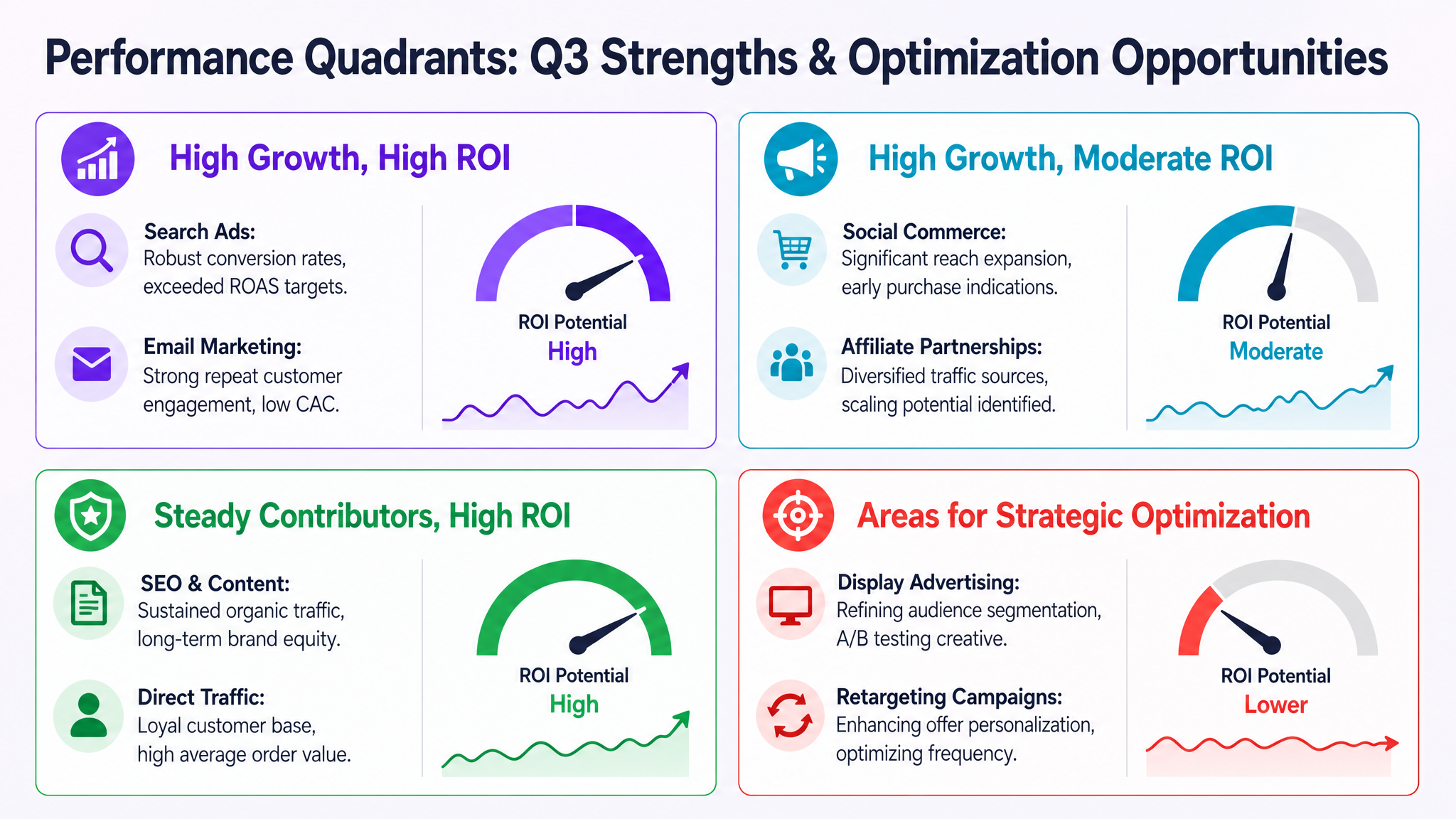 Performance Quadrants: Q3 Strengths & Optimization Opportunities