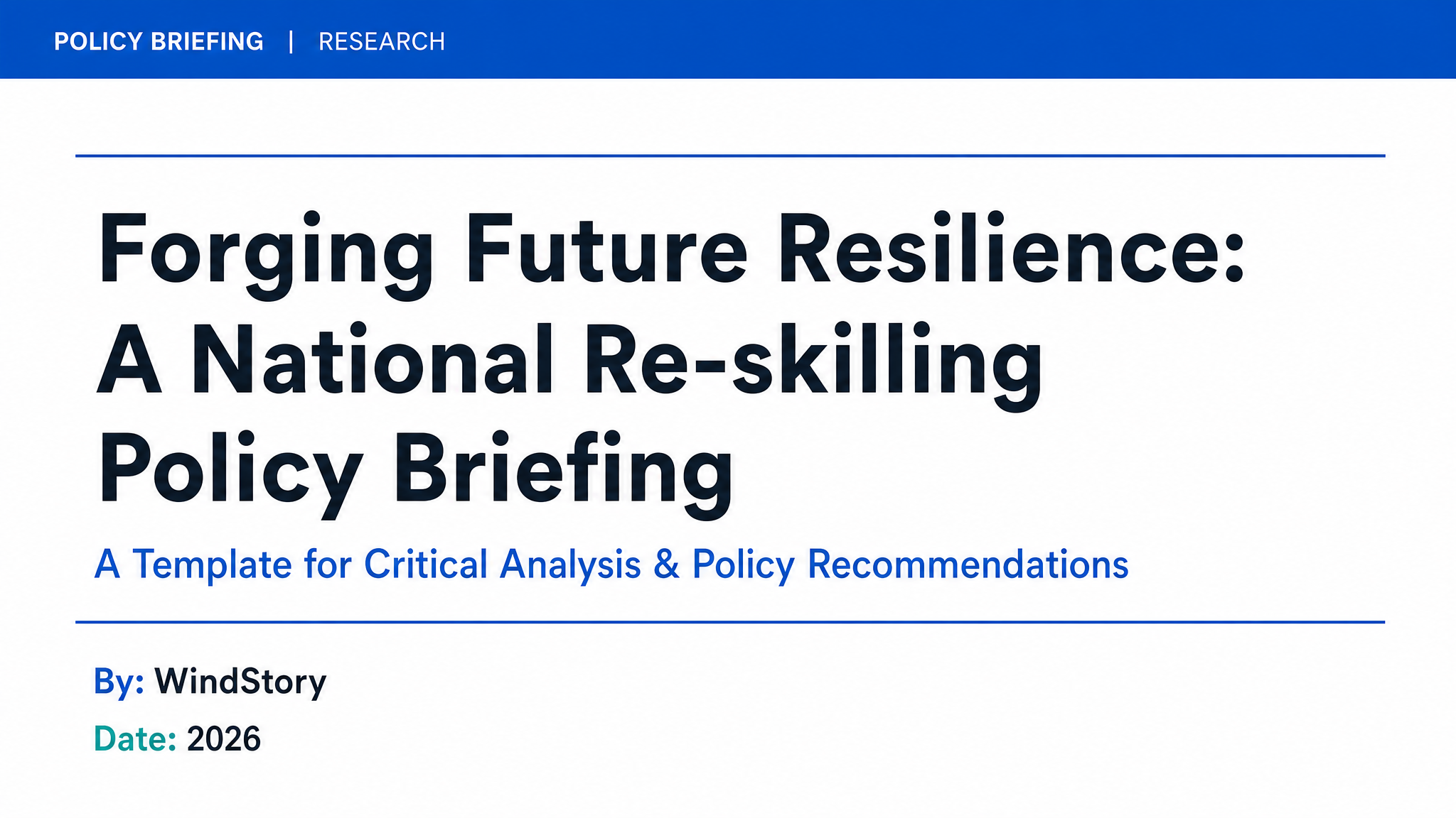 Forging Future Resilience: A National Re-skilling Policy Briefing