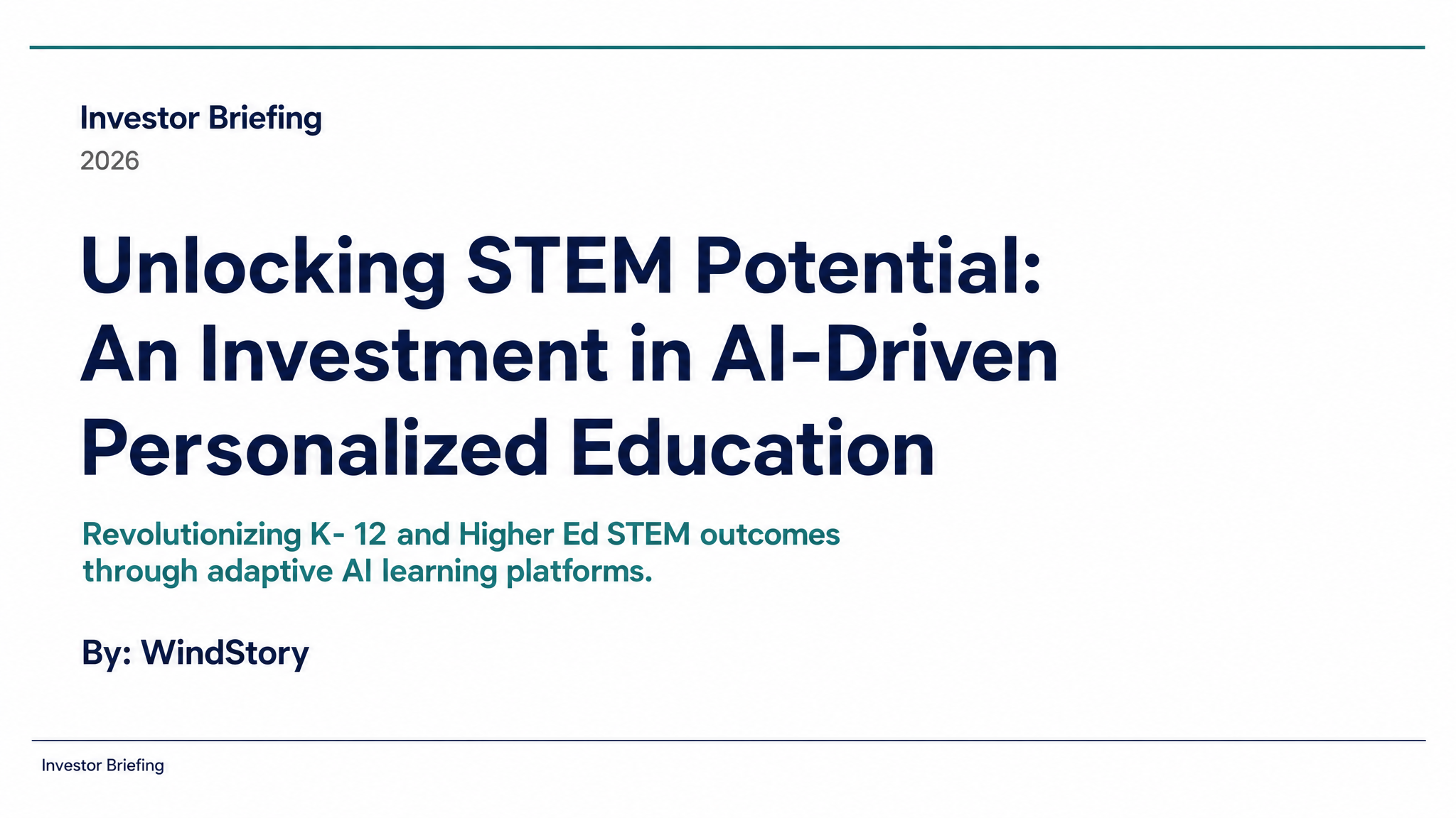 Unlocking STEM Potential: An Investment in AI-Driven Personalized Education