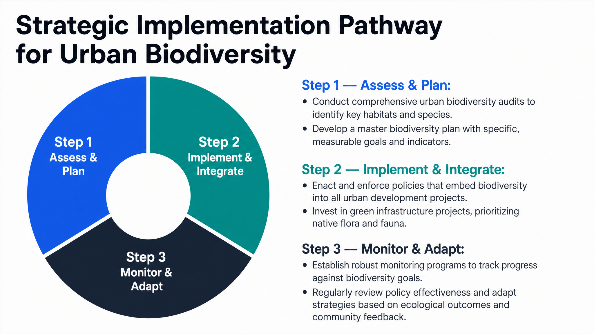 Strategic Implementation Pathway for Urban Biodiversity