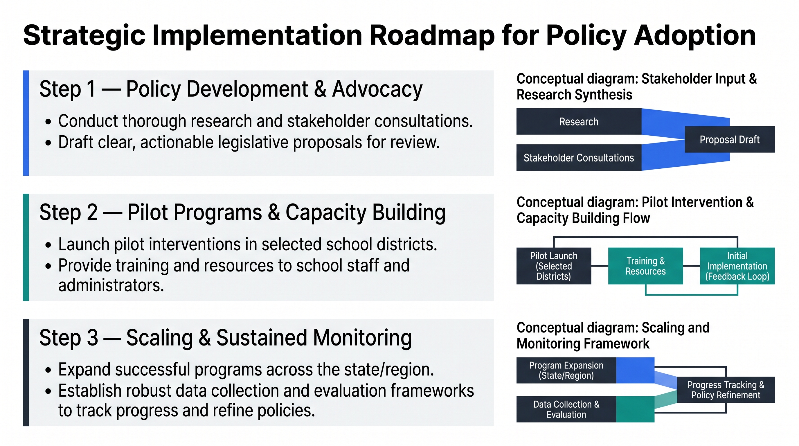 Strategic Implementation Roadmap for Policy Adoption