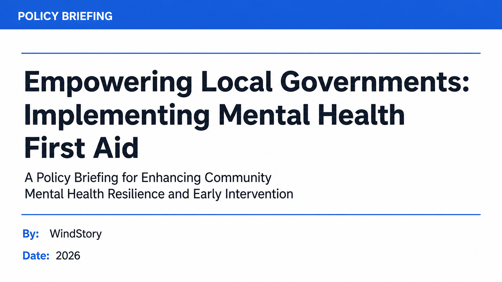 Empowering Local Governments: Implementing Mental Health First Aid