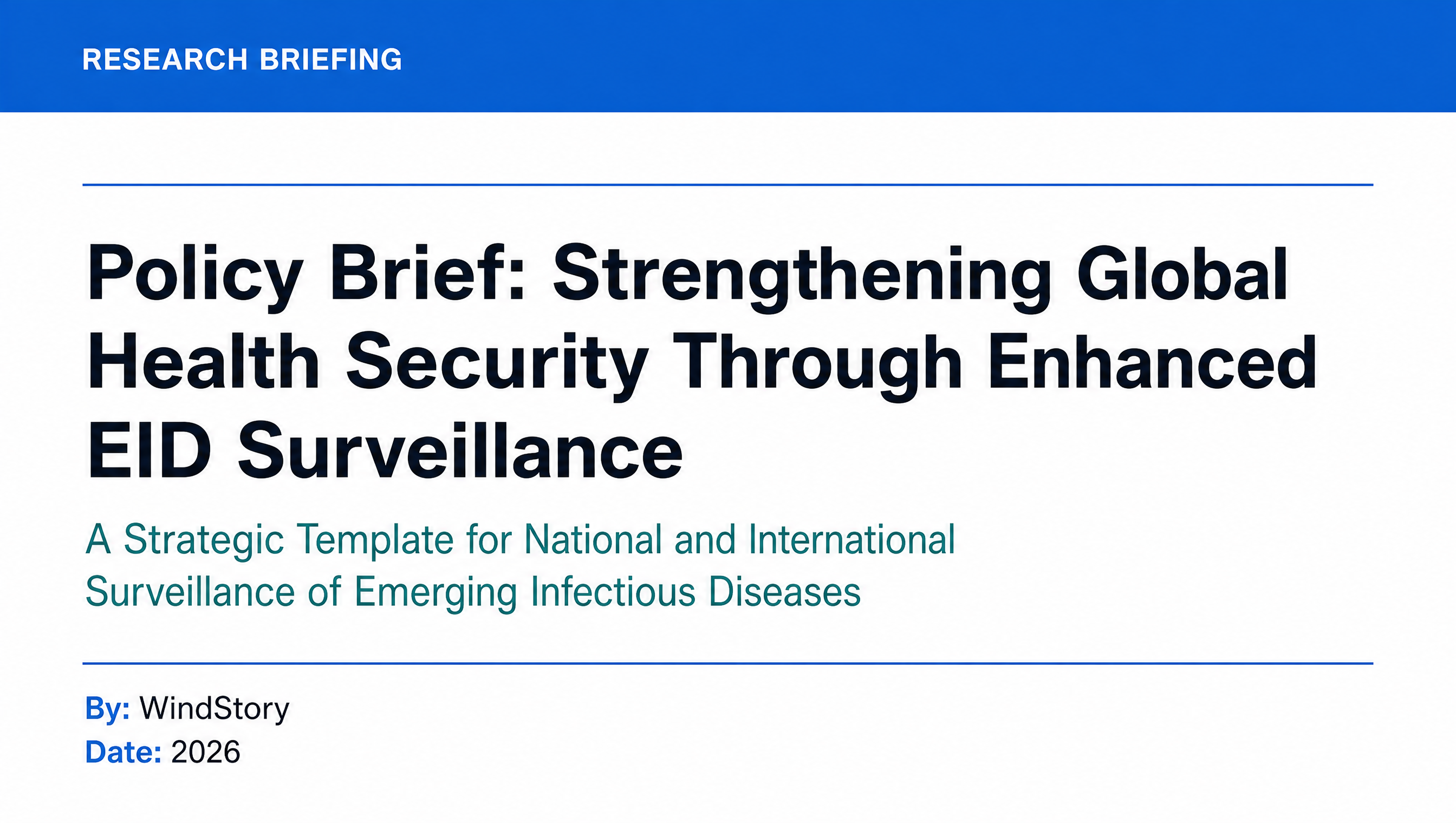 Policy Brief: Strengthening Global Health Security Through Enhanced EID Surveillance