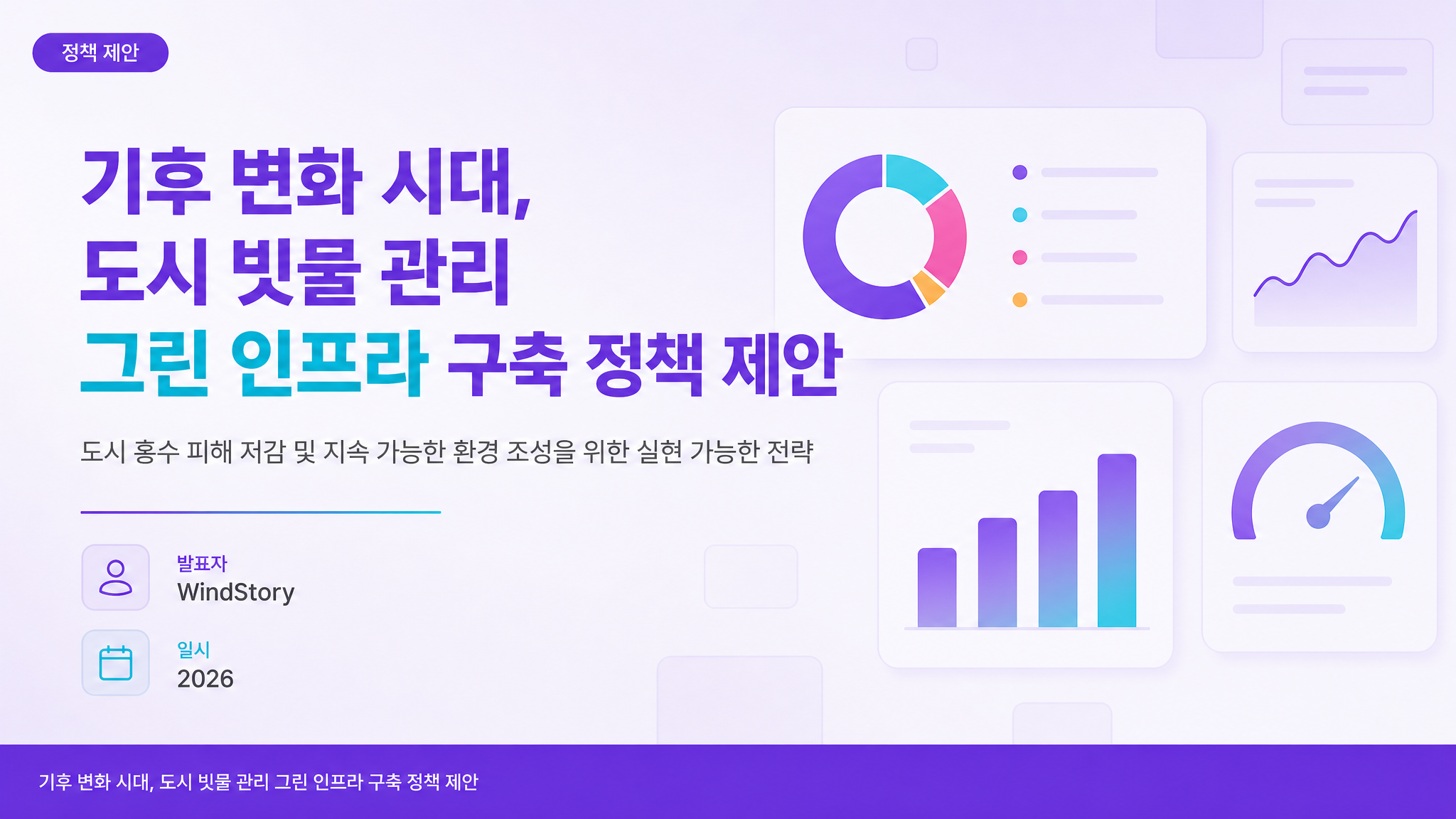 기후 변화 시대, 도시 빗물 관리 그린 인프라 구축 정책 제안