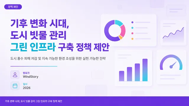기후 변화 시대, 도시 빗물 관리 그린 인프라 구축 정책 제안
