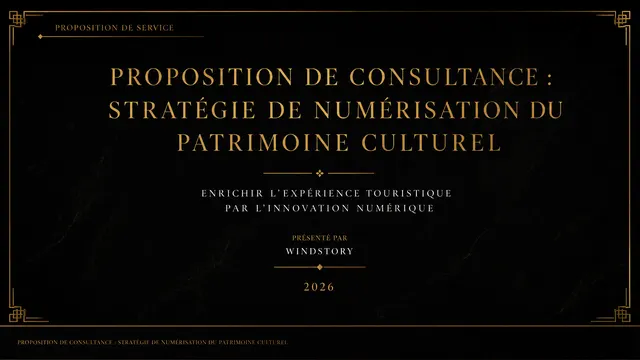 Proposition de Consultance : Stratégie de Numérisation du Patrimoine Culturel