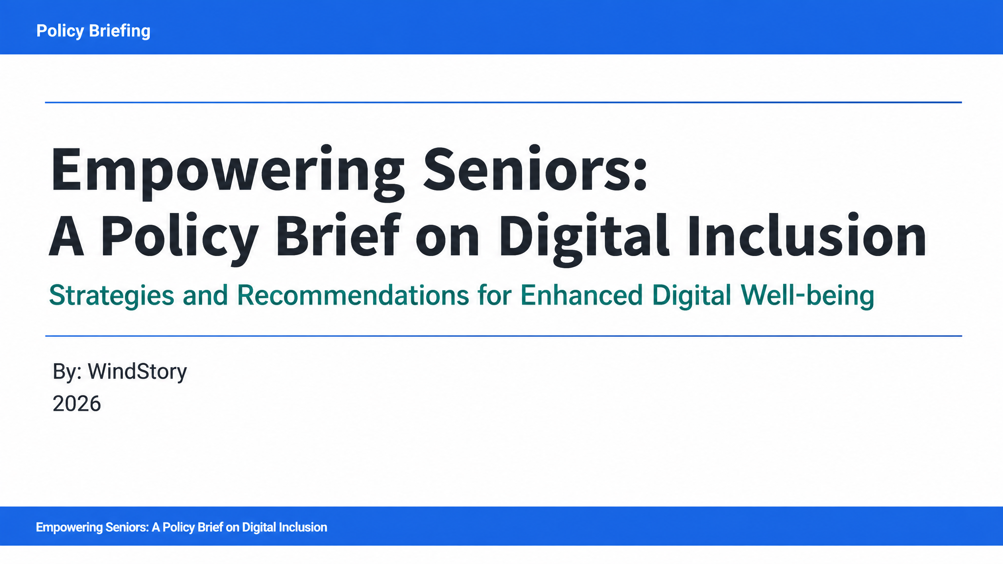 Empowering Seniors: A Policy Brief on Digital Inclusion