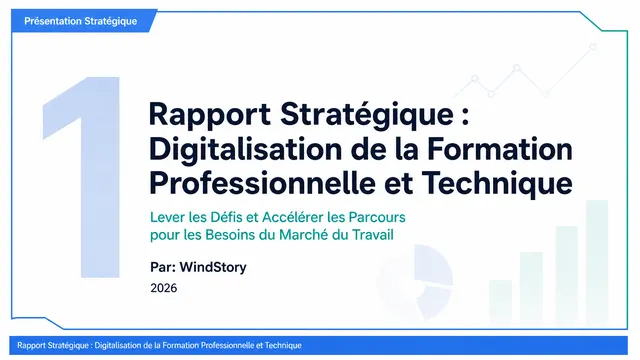 Rapport Stratégique : Digitalisation de la Formation Professionnelle et Technique