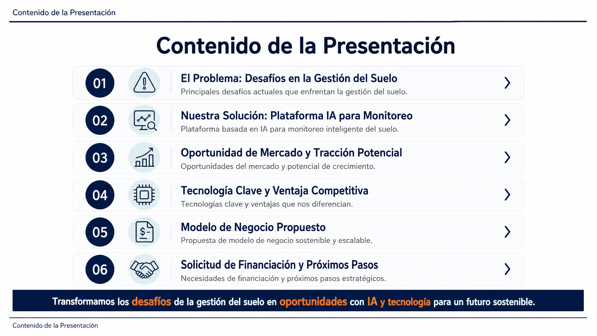 Contenido de la Presentación