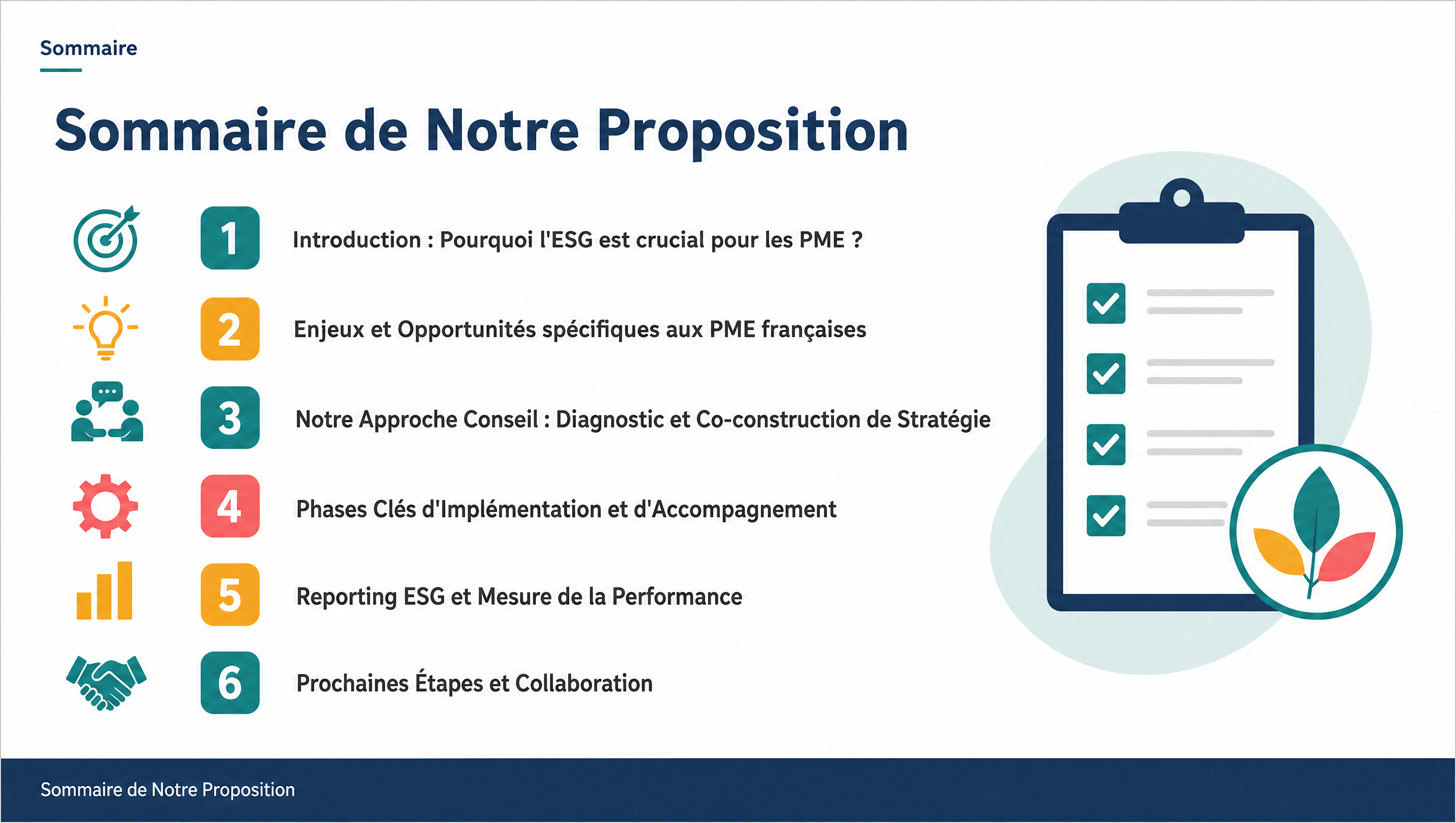 Sommaire de Notre Proposition