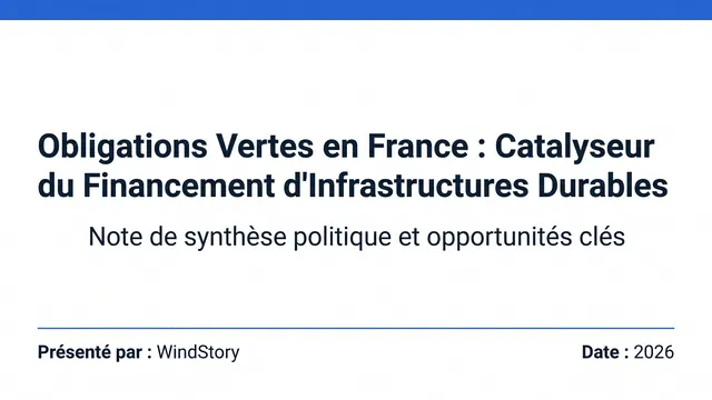 Obligations Vertes en France : Catalyseur du Financement d'Infrastructures Durables