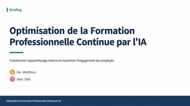 Optimisation de la Formation Professionnelle Continue par l'IA