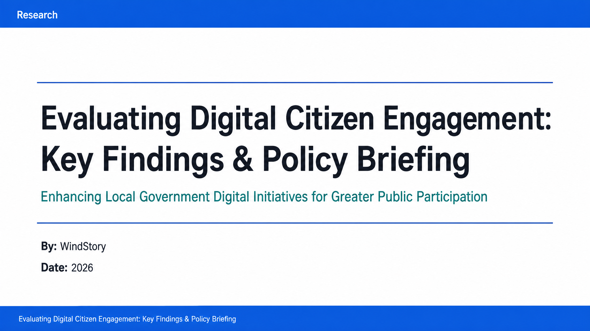 Evaluating Digital Citizen Engagement: Key Findings & Policy Briefing