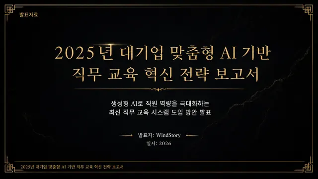 2025년 대기업 맞춤형 AI 기반 직무 교육 혁신 전략 보고서