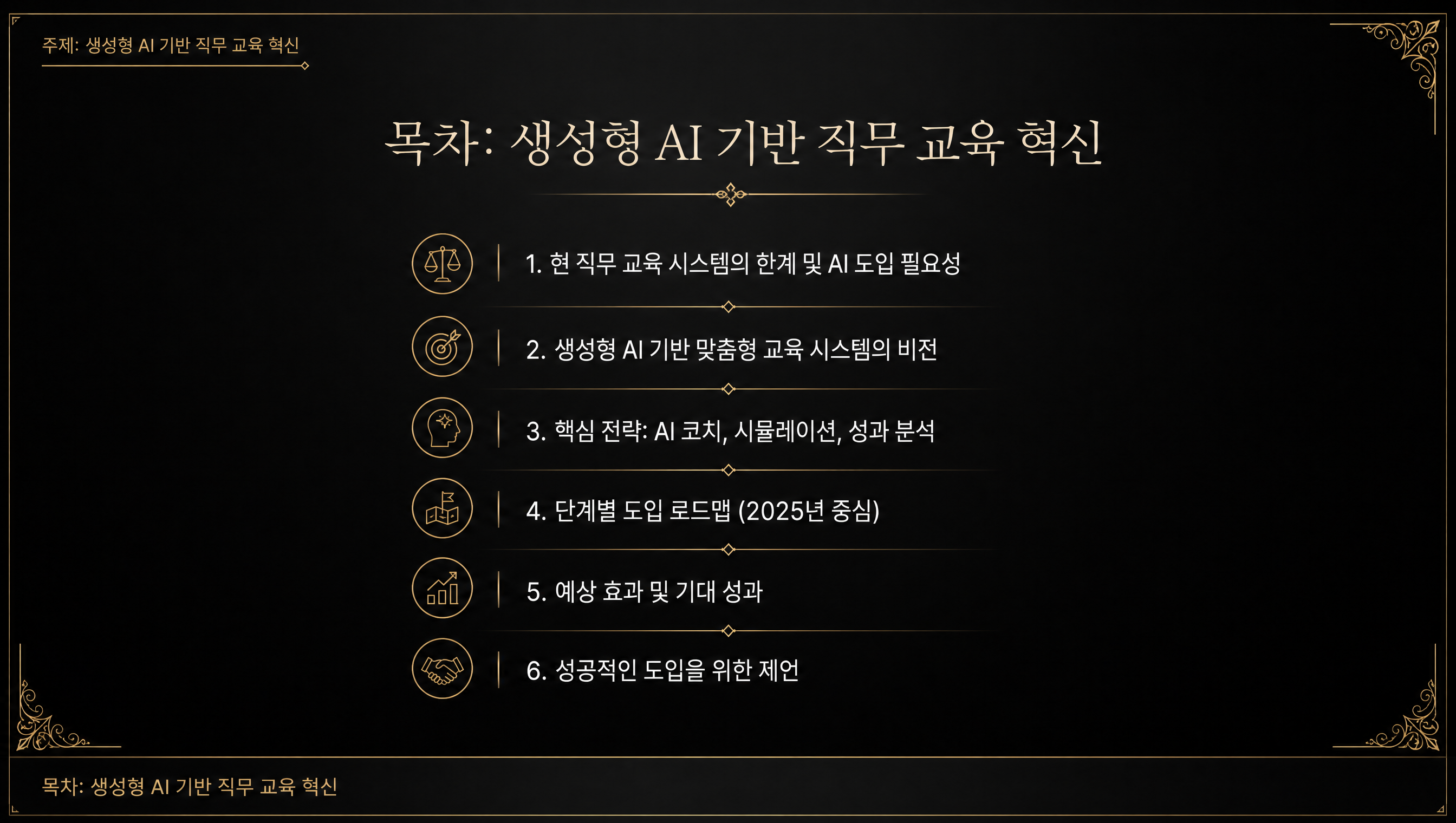 목차: 생성형 AI 기반 직무 교육 혁신