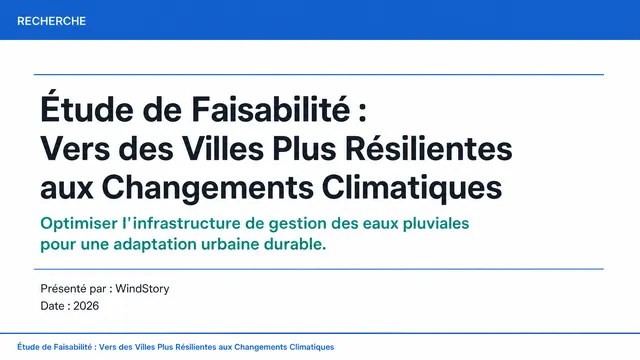Étude de Faisabilité : Vers des Villes Plus Résilientes aux Changements Climatiques