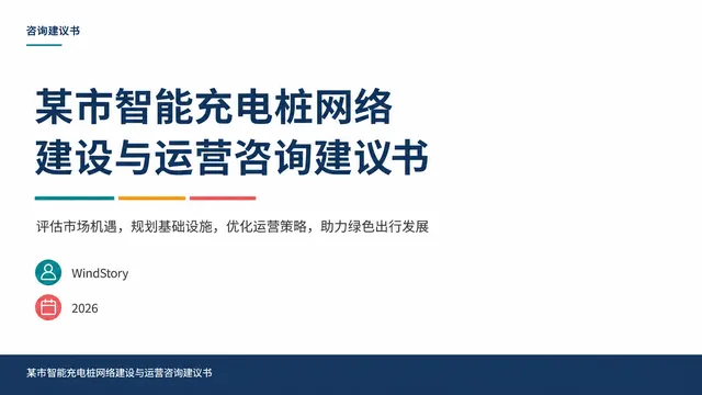 某市智能充电桩网络建设与运营咨询建议书