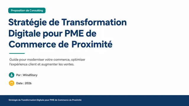 Stratégie de Transformation Digitale pour PME de Commerce de Proximité